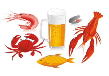 Beer And Seafood Vector Free Vectors Ui Download 425x297 Beer And Seafood Vector Free Vectors Ui Download