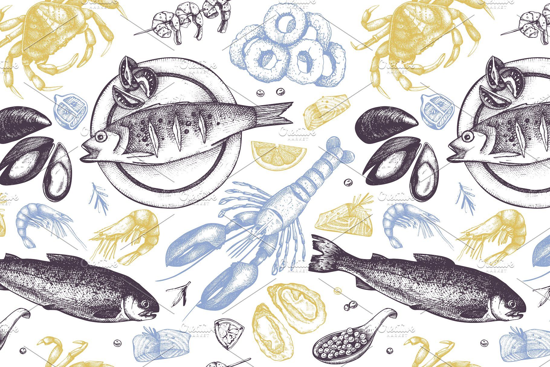 Vector Seafood Menu Design 1820x1214 Vector Seafood Menu Design