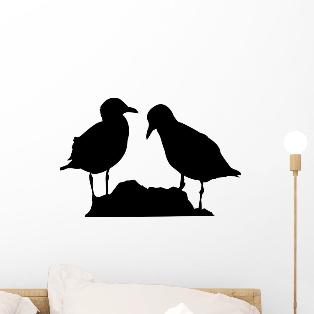 1000x1000 Seagull Silhouette Vector Wall Decal