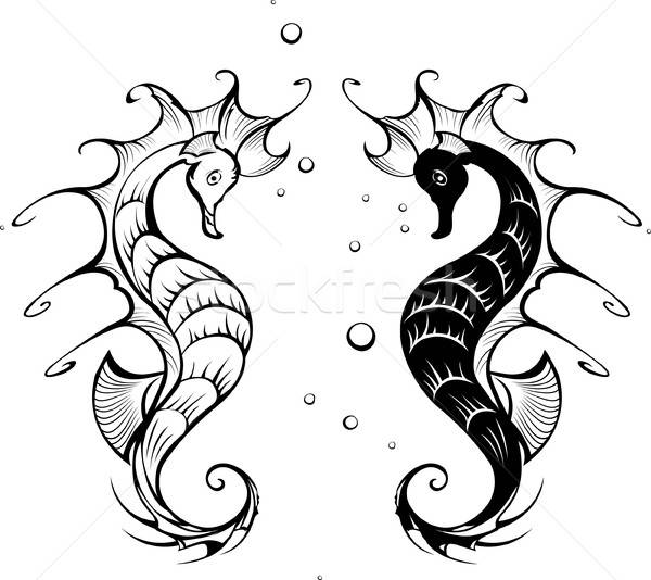 600x534 Silhouettes Of Seahorses Vector Illustration Nelli Valova