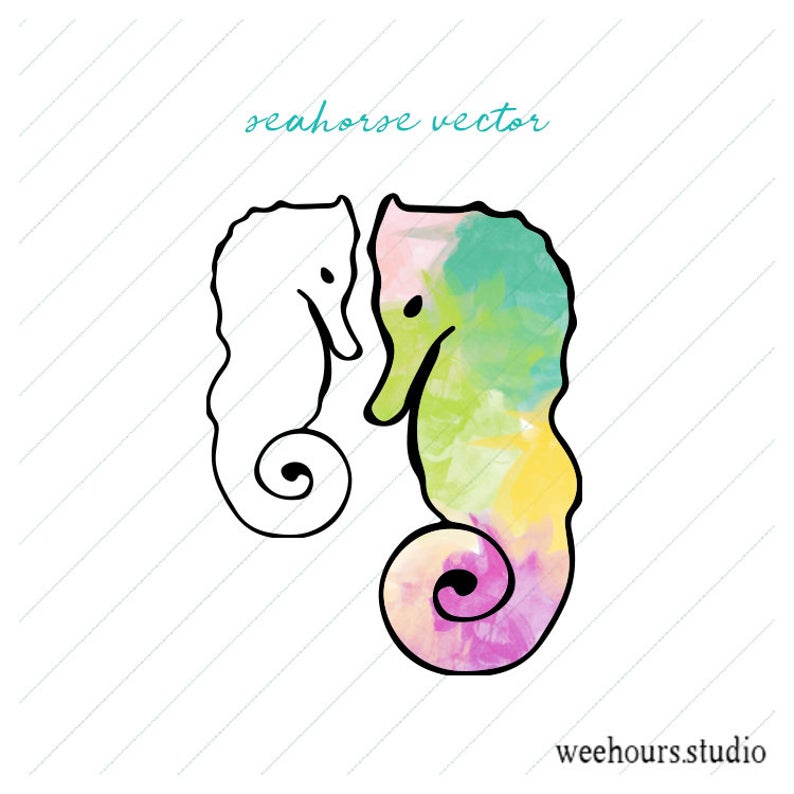 794x794 Seahorse Vector For Digital Scrapbooking Stamps Stationery Etsy