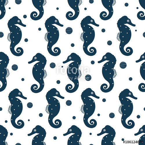 500x500 Seahorse Vector Seamless Pattern Stock Image And Royalty Free
