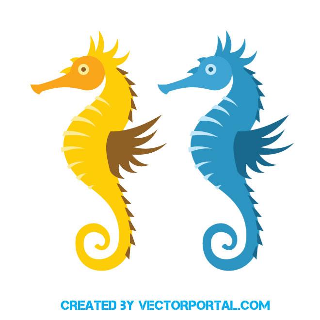 660x660 Seahorses Vector Image