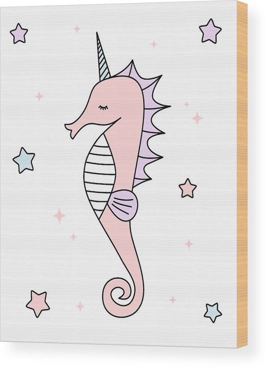 538x740 Cute Cartoon Colorful Unicorn Seahorse Vector Illustration