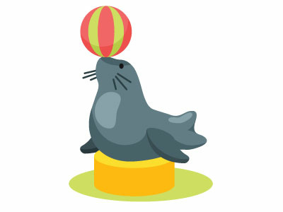 400x300 Circus Seal Vector Image