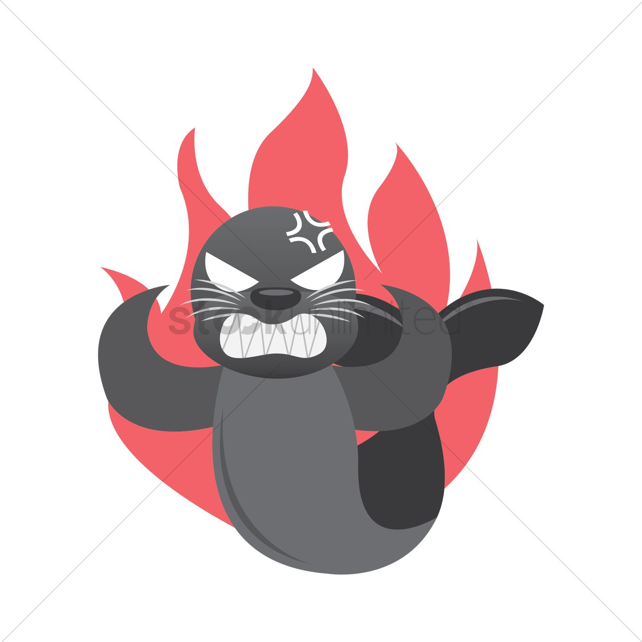 1300x1300 Angry Seal Animal Vector Image