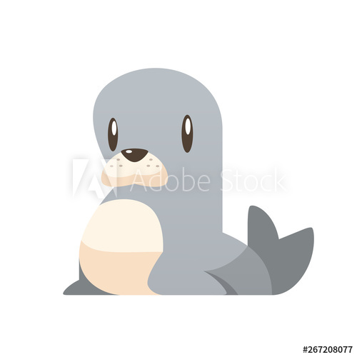 500x500 Cartoon Seal Animal Vector Isolated