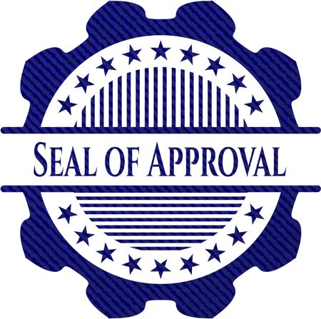 450x447 Seal Of Approval Badge With Denim Texture Freestock Vectors