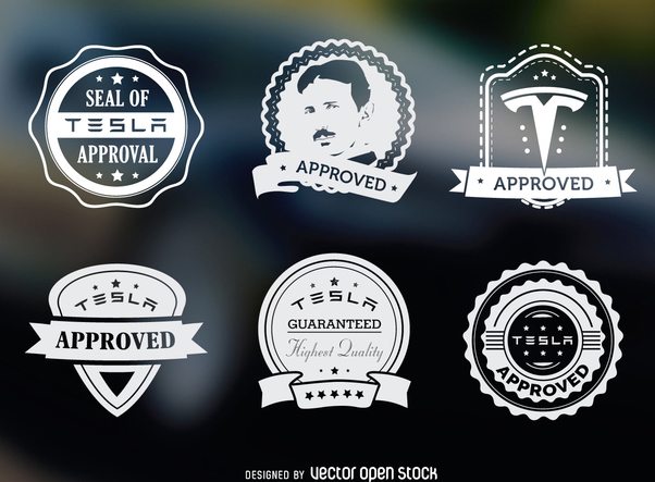 602x443 Tesla Approved Hipster Label Set Free Vector Download