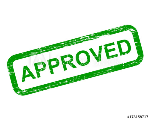 500x400 Approved St Green Isolated On White Background, Vector