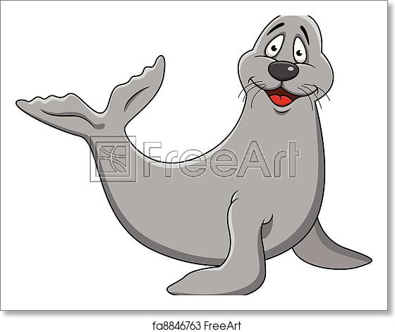 560x470 Free Art Print Of Funny Seal Cartoon Vector Illustration Of Funny
