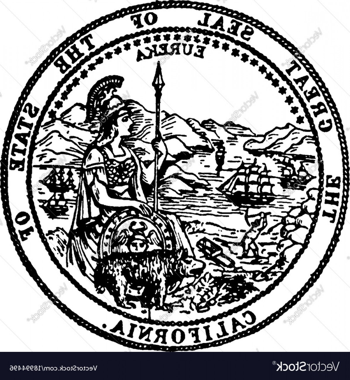 1196x1296 The Great Seal Of The State Of California Vintage Vector Soidergi