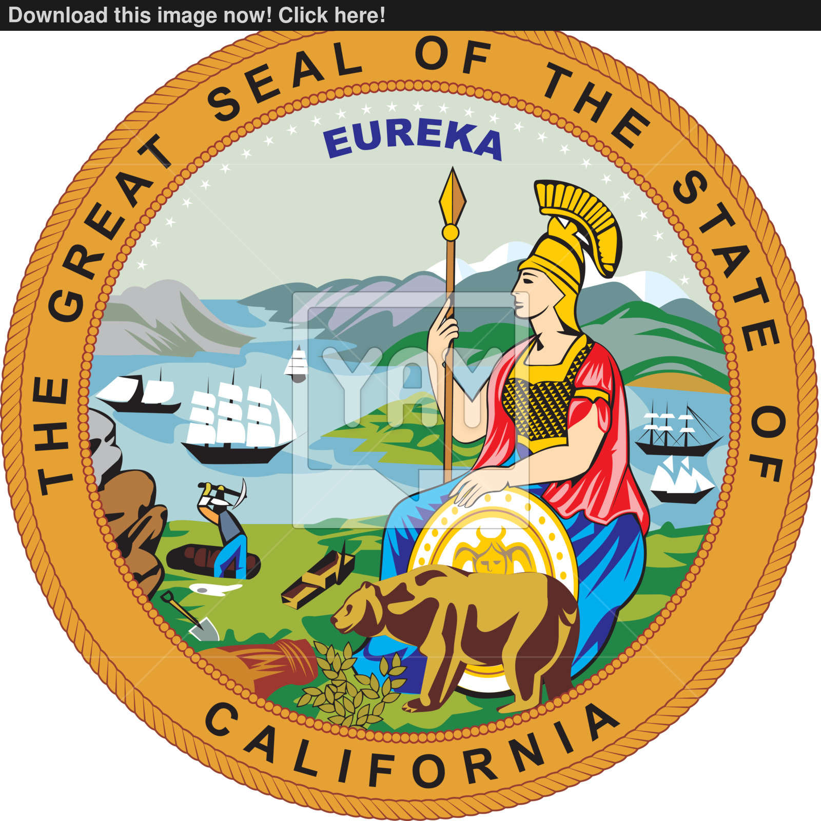 1600x1600 California Seal Vector