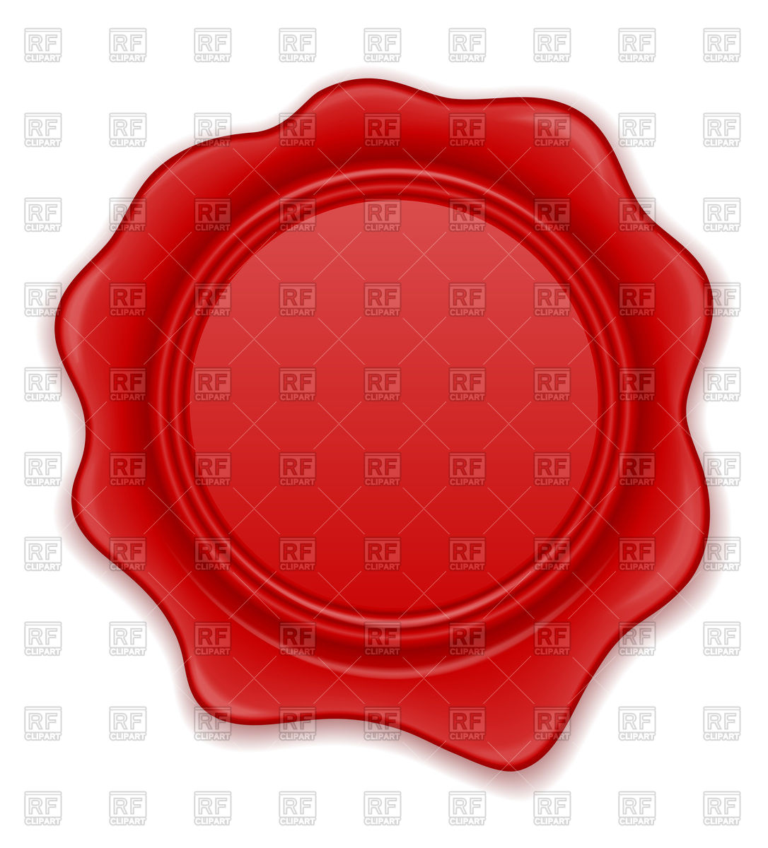 1086x1200 Red Wax Stamp Illustration Isolated On White Background Vector