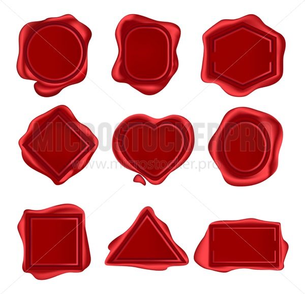 600x580 Wax Seal Stamps Set Isolated On White Background Vector Wax