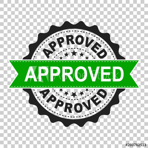 500x500 Approved Seal Stamp Vector Icon Approve Accepted Badge Flat