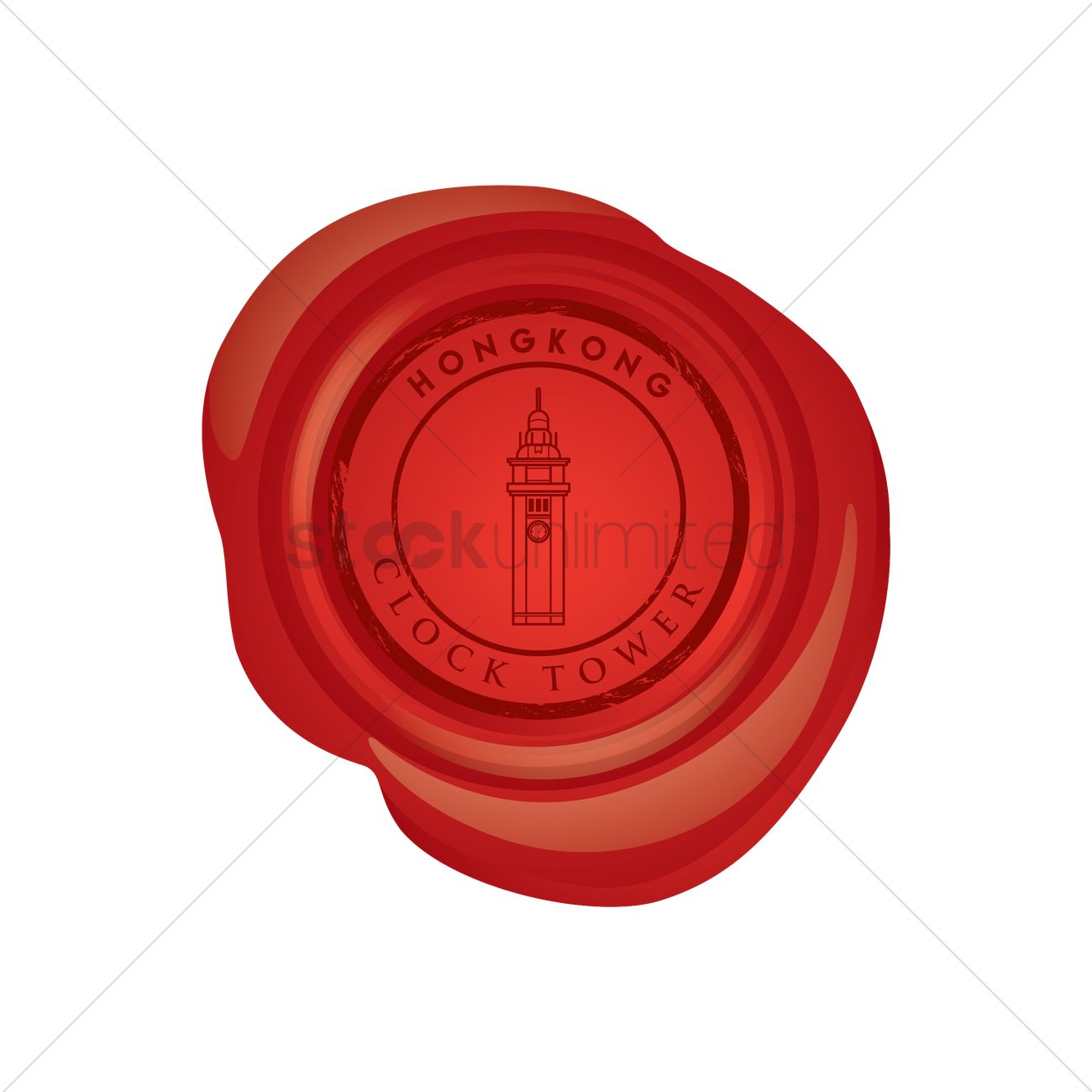 1300x1300 Clock Tower Seal Stamp Vector Image