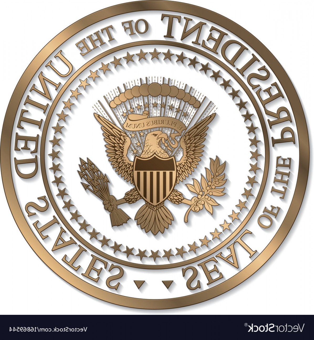1196x1296 Presidential Seal Gold Against White Vector Handandbeak