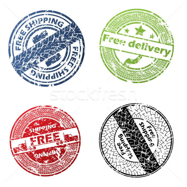 600x600 Free Delivery Seal Vector Set Vector Illustration Mihaly Pal