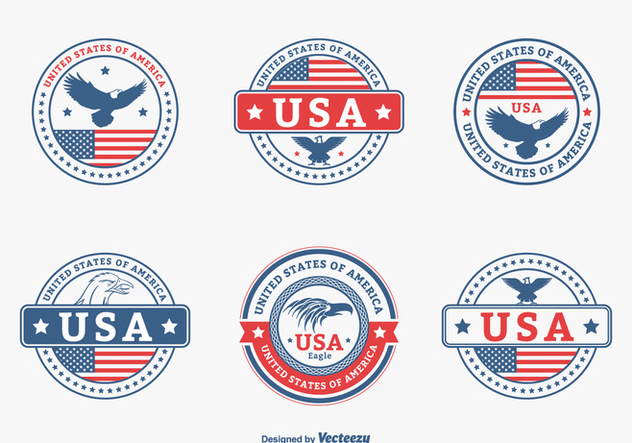 632x443 Colored Usa Eagle Seal Vector Set Free Vector Download