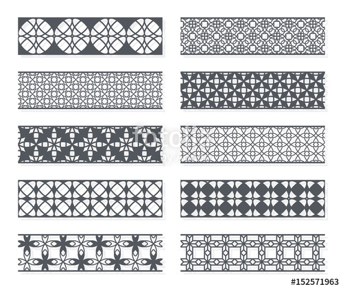 500x421 Decorative Geometric Seamless Border Vector Illustration Stock