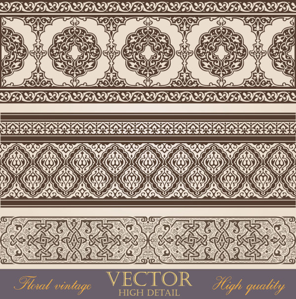 600x606 Floral Vintage Seamless Border Vector Free Download