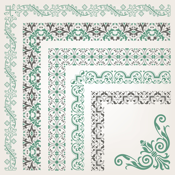 600x600 Rector Corner Decorative Seamless Border Vector Free Download