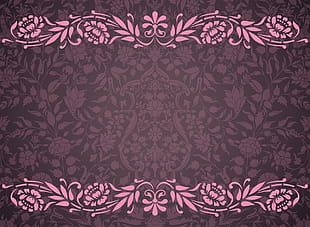 310x227 Vintage Decorative Pattern With Floral Seamless Border Vector