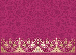 310x227 Vintage Decorative Pattern With Floral Seamless Border Vector