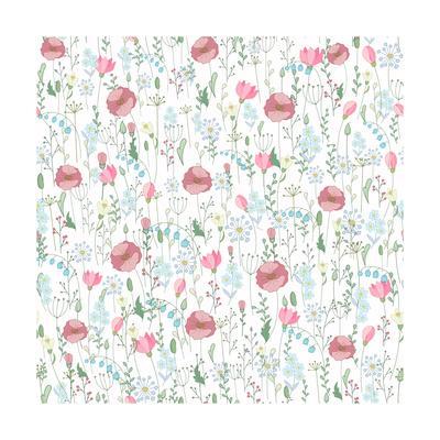 400x400 Vector Vintage Seamless Floral Pattern Herbs And Wild Flowers