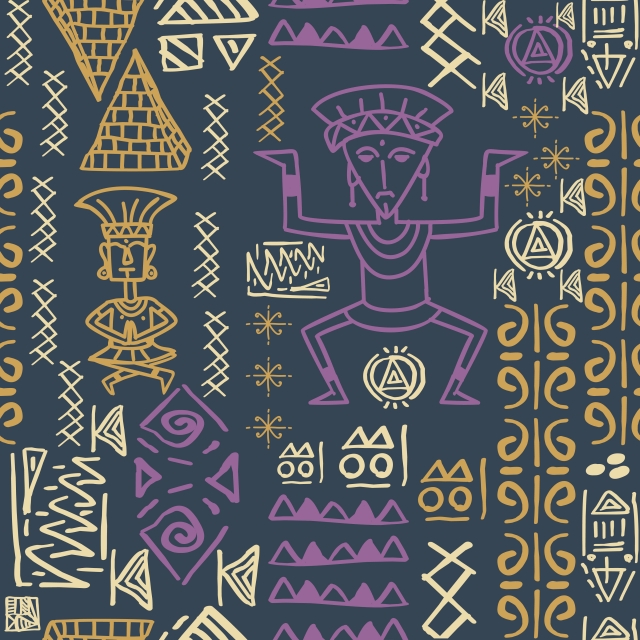 640x640 Aztec Tribal With Aztec Maya Egyptian Style Seamless Pattern
