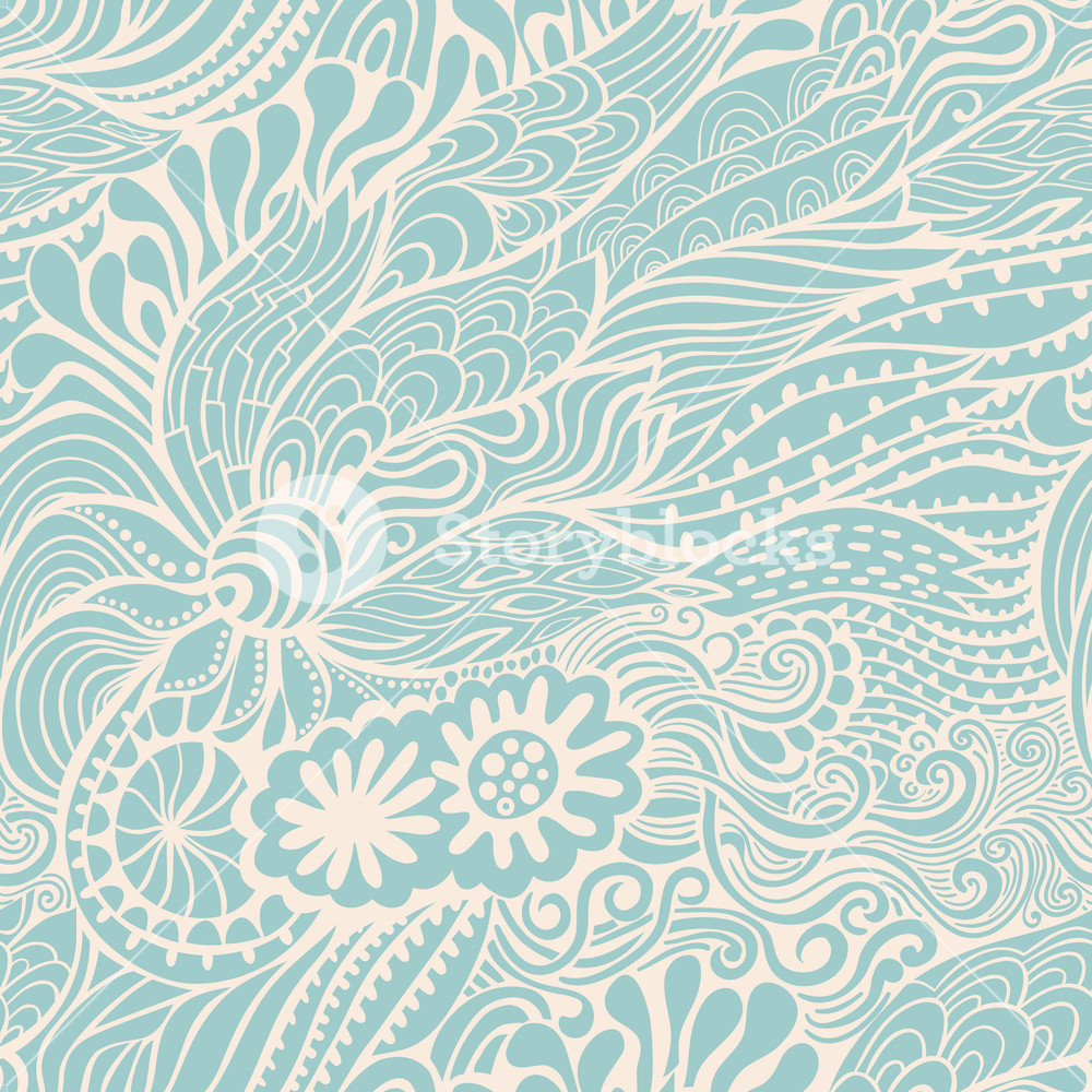 1000x1000 Vector Seamless Texture With Abstract Flowers Endless Background