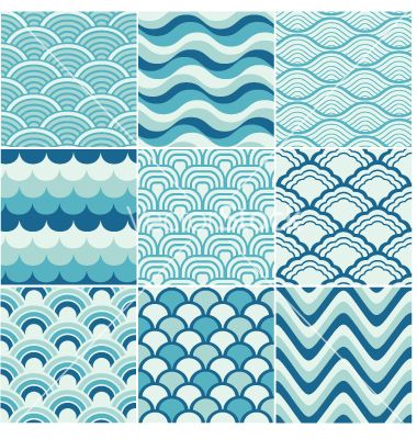 Seamless Ocean Wave Pattern Vector Design Wave Illustration 380x400 Seamless Ocean Wave Pattern Vector Design Wave Illustration