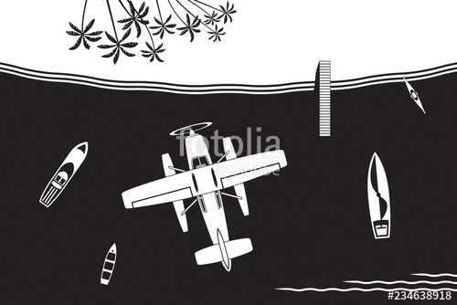 Seaplane Flying To Island In The Sea 500x334 Seaplane Flying To Island In The Sea