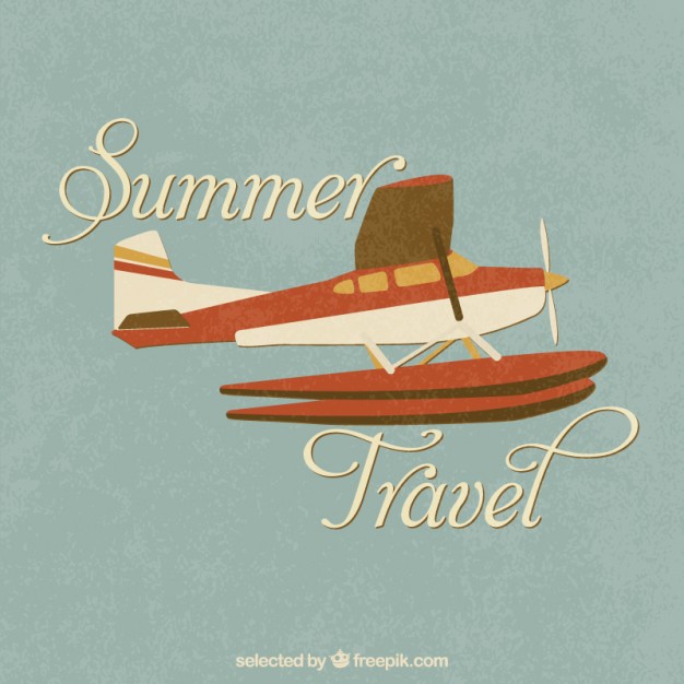 Retro Seaplane Travel Vector Free Download 626x626 Retro Seaplane Travel Vector Free Download