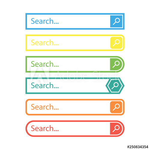 500x500 Search Bar Vector Design Element, In Flat Style