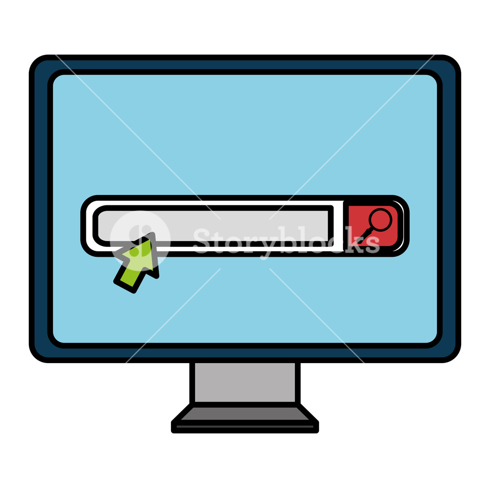 1000x996 Monitor Computer With Search Bar Vector Illustration Design
