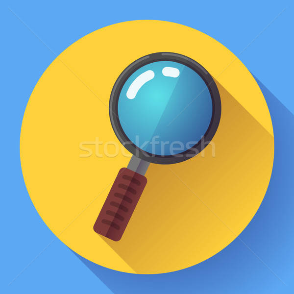 600x600 Vector Magnifying Glass Search Icon Flat Design Style Vector