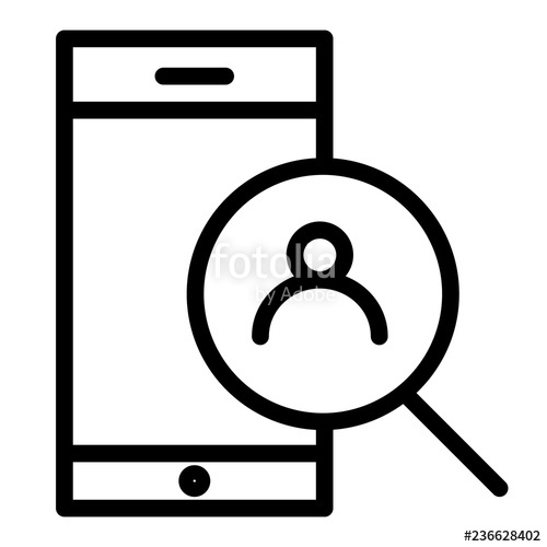 500x500 Smartphone And Magnifying Search Line Icon Search Contact
