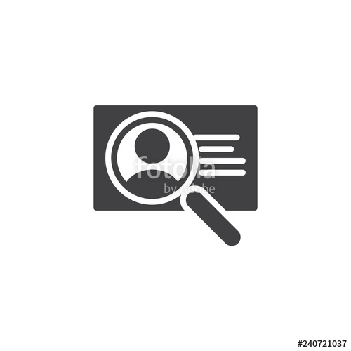 500x500 Id Card Search Vector Icon Filled Flat Sign For Mobile Concept