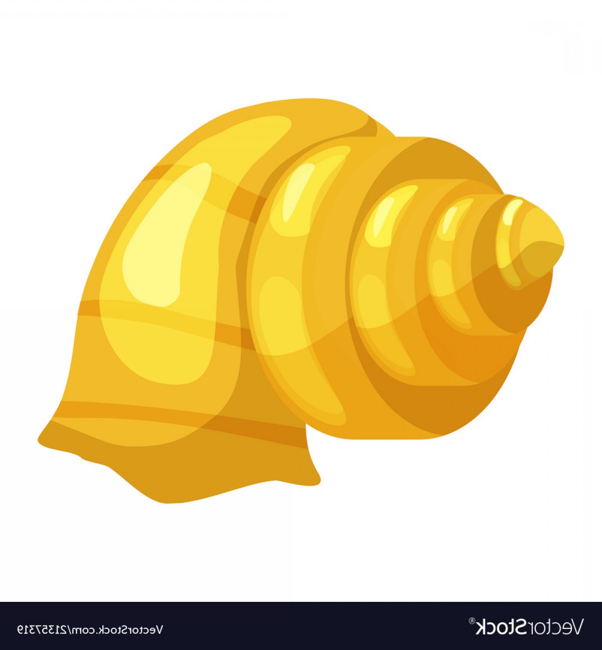 1200x1296 Cute Bright Yellow Cartoon Seashell Icon Colorful Vector Soidergi