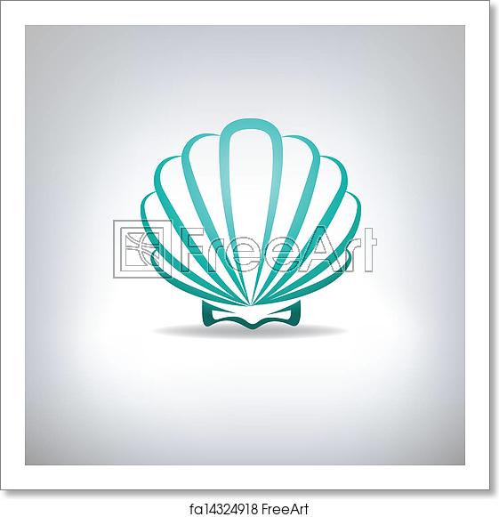 561x581 Free Art Print Of Scallop Seashell Vector Freeart