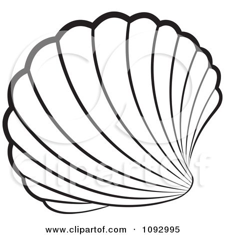 450x470 Seashell Stained Glass Patterns Clipart Black And White Scallop