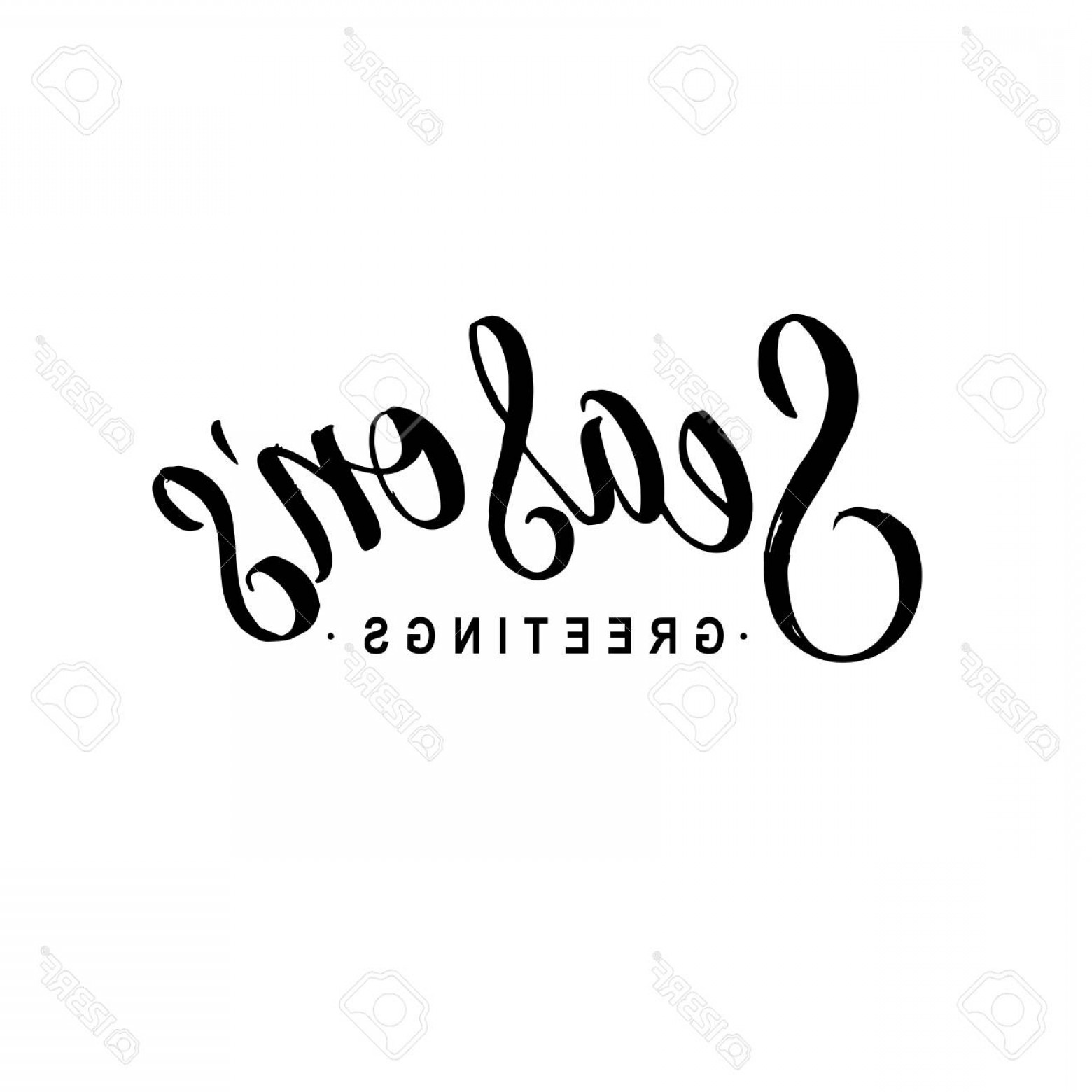 1560x1560 Photostock Vector Seasons Greetings Calligraphy Greeting Card