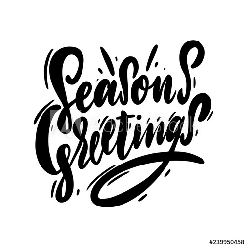 500x500 Seasons Greetings Hand Drawn Vector Lettering Thank You Card