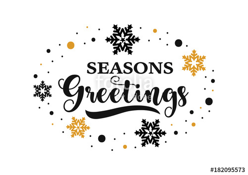 500x354 Seasons Greetings Banner, Vector Text For Winter Holiday Stock