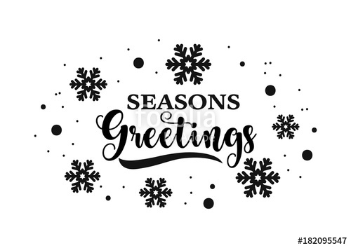 500x354 Seasons Greetings Calligraphy, Vector Design Stock Image