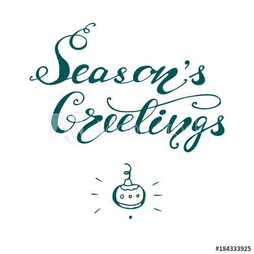500x500 Lettering Season's Greetings Vector Illustration
