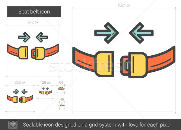 600x432 Seat Belt Line Icon Vector Illustration Andrei Krauchuk