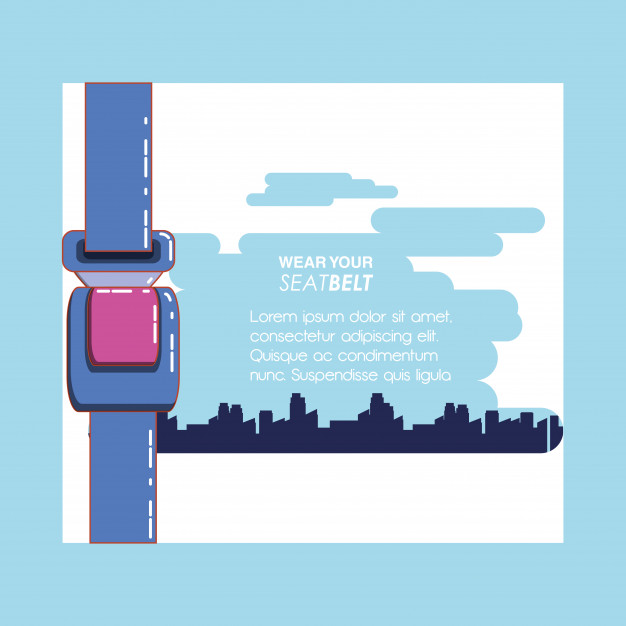 626x626 Wear Your Seat Belt Vector Illustration Design Vector Premium